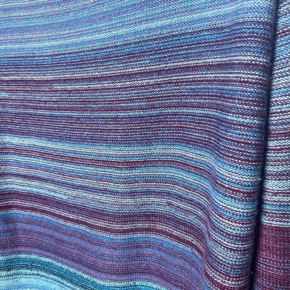 J.jill Sweater Top Women's Size S Purple/Blue Ombre Striped Wool Blend Warm Cozy - Picture 3 of 12
